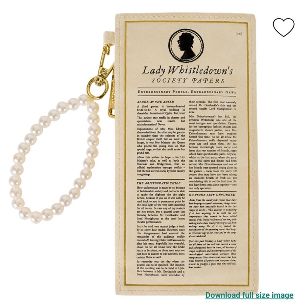 Loungefly Bridgerton Exclusive Lady Whistledown's Society Papers Wristlet Card